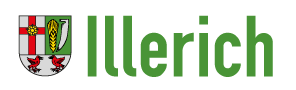 Logo der Gemeinde Illerich mit grünem Schriftzug und Wappen als visuelles Erkennungszeichen auf der Startseite