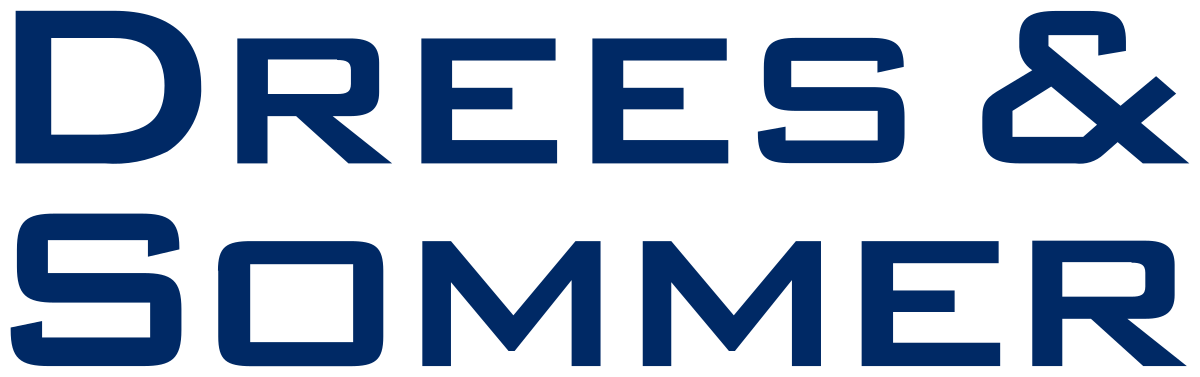 Drees & Sommer - Logo mit blauem Schriftzug, führt zur Startseite.