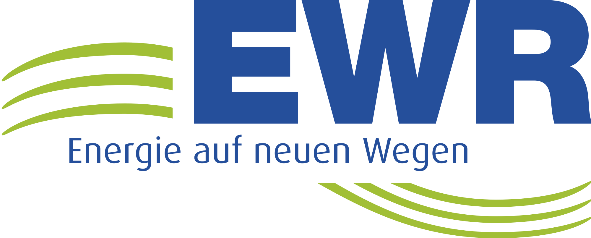 EWR Logo mit dem Zusatz Energie auf neuen Wegen mit 3 grünen, geschwungenen Strichen links und rechts, führt zur Startseite.