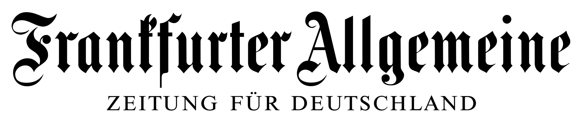 Frankfurter Allgemeine Zeitung für Deutschland Logo mit schwarzem Schriftzug, führt zur Startseite.