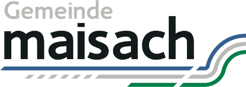 Logo der Gemeinde Maisach mit Schriftzug und stilisierten Linien in Blau, Grau und Grün als visuelles Erkennungszeichen