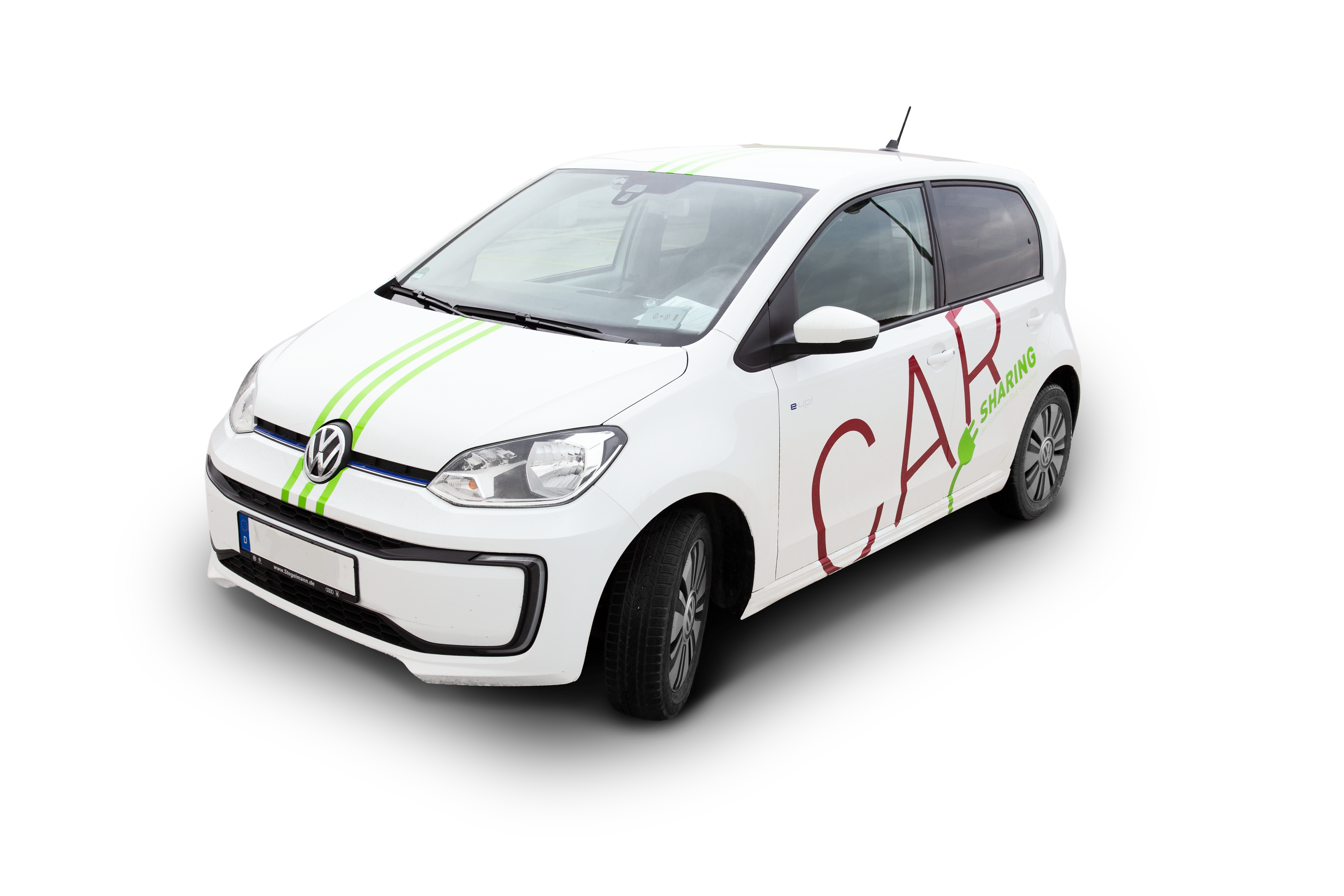 E-Carsharing-Fahrzeug für flexible Mobilität, verfügbar zur Buchung über die Sharing-Plattform