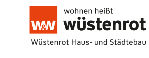 Logo von Wüstenrot Haus- und Städtebau mit Claim „Wohnen heißt Wüstenrot“ für Wohnbau- und Stadtentwicklungsprojekte